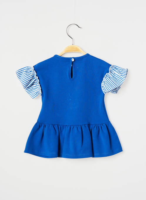 Robe mi-longue manches courtes manches courtes bleu J.O MILANO fille