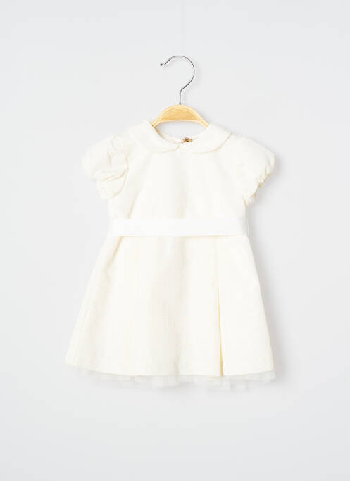 Robe mi-longue col claudine manches courtes beige SAFER BABY fille