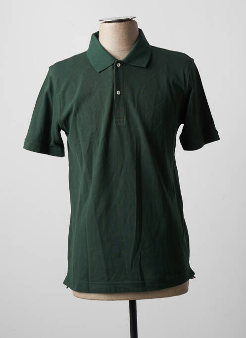 Polo broderie motifs brodés manches courtes vert DAN JOHN homme