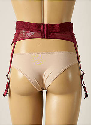 Guêpière/porte-jarretelle effet matière satinée rouge PASSIONATA femme