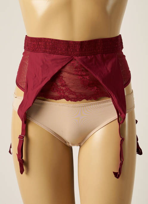 Guêpière/porte-jarretelle effet matière satinée rouge PASSIONATA femme