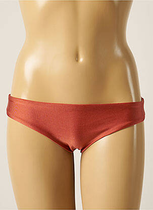 Bas de maillot de bain effet matière satinée bikini marron BARTS femme