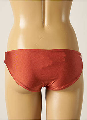 Bas de maillot de bain effet matière satinée bikini marron BARTS femme