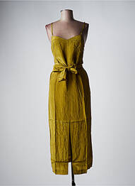 Robe longue manches bretelles ajustables fines bretelles vert ETAM femme