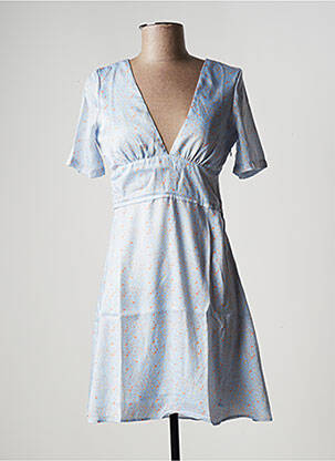 Robe courte manches courtes manches courtes bleu LAAGAM femme