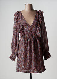 Robe courte manches longues manches longues marron LAAGAM femme