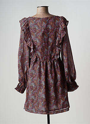 Robe courte manches longues manches longues marron LAAGAM femme
