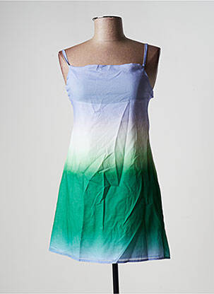 Robe courte coupe cintrée fines bretelles vert LAAGAM femme