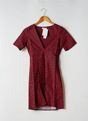 Robe courte manches courtes manches courtes rouge LAAGAM femme