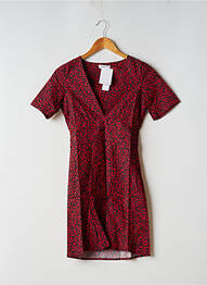 Robe courte manches courtes manches courtes rouge LAAGAM femme
