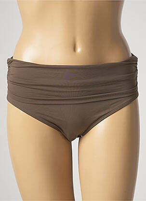 Bas de maillot de bain effet matière satinée culotte marron AUBADE femme