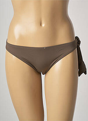 Bas de maillot de bain effet matière satinée culotte vert AUBADE femme