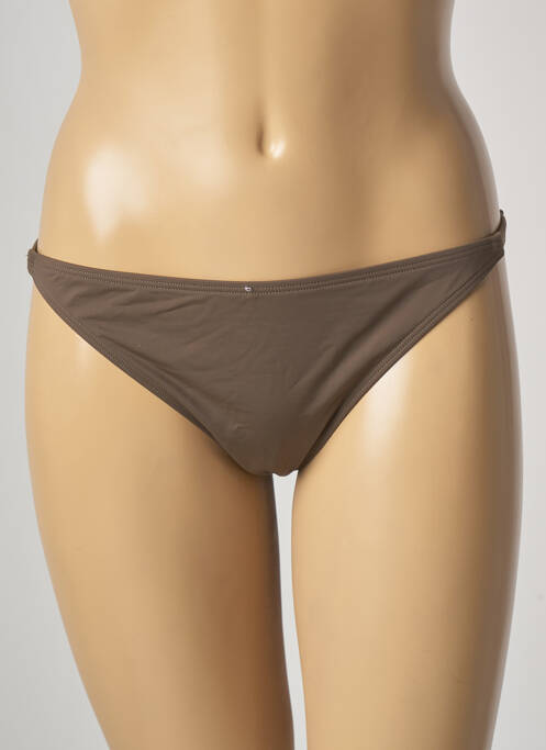 Bas de maillot de bain effet matière satinée culotte vert AUBADE femme
