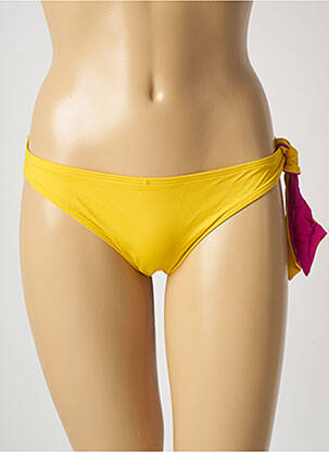 Bas de maillot de bain effet matière satinée culotte jaune AUBADE femme