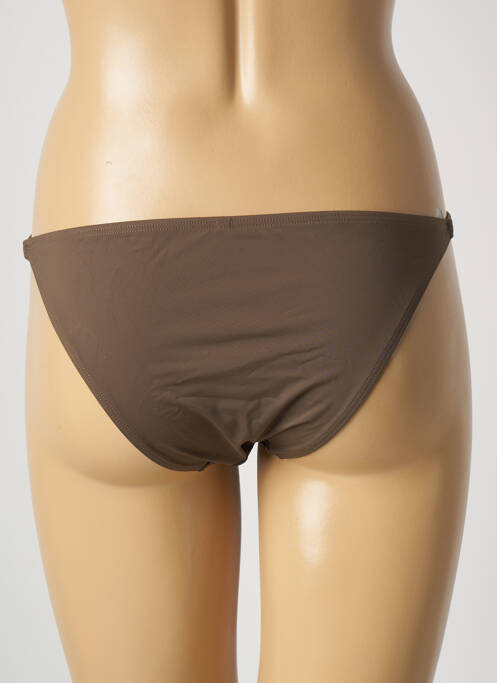 Bas de maillot de bain effet matière satinée culotte vert AUBADE femme