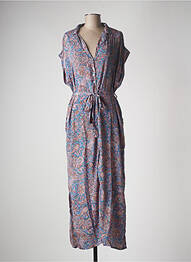 Robe longue imprimé fantaisie manches courtes bleu MULTIPLES femme