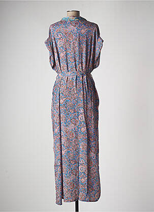 Robe longue imprimé fantaisie manches courtes bleu MULTIPLES femme