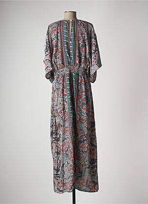 Robe longue manches courtes manches courtes gris MULTIPLES femme