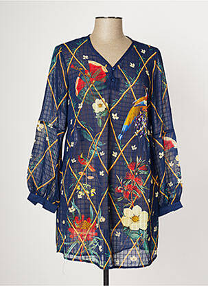 Blouse légère et transparente manches longues bleu MULTIPLES femme