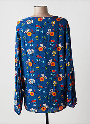 Blouse tissage popeline manches longues bleu MULTIPLES femme