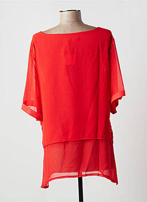Blouse légère et transparente manches courtes orange MULTIPLES femme