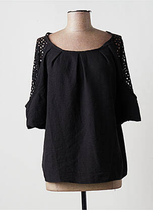Blouse manches courtes manches courtes noir MULTIPLES femme