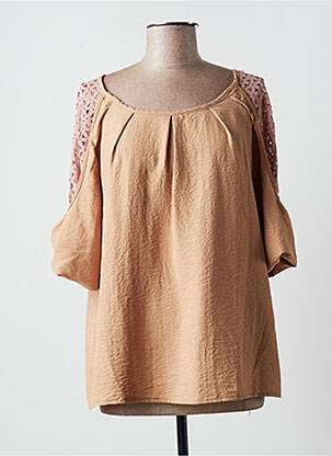 Blouse manches courtes manches courtes beige MULTIPLES femme