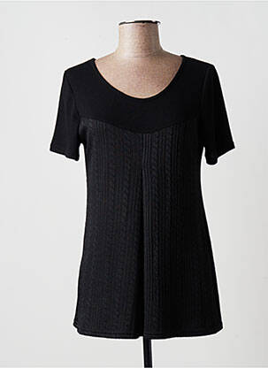 Top stretch manches courtes noir MULTIPLES femme