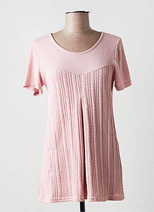 Pull coupe cintrée manches courtes rose MULTIPLES femme