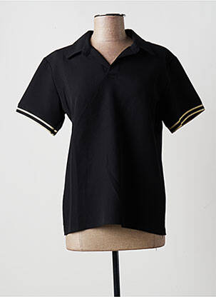 Polo coupe droite manches courtes noir MULTIPLES femme