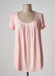 T-shirt stretch manches courtes rose MULTIPLES femme