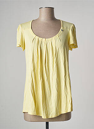 Top tissage jersey manches courtes jaune MULTIPLES femme