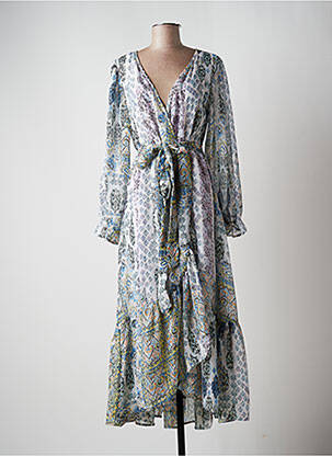 Robe longue manches longues manches longues bleu MULTIPLES femme