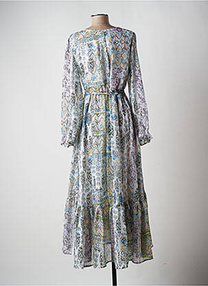 Robe longue manches longues manches longues bleu MULTIPLES femme