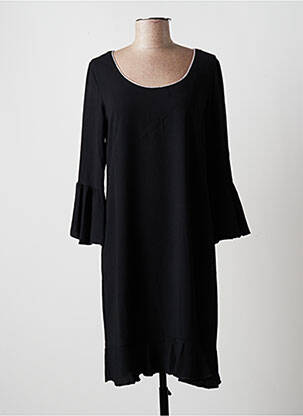 Robe mi-longue manches longues manches longues noir MULTIPLES femme