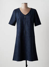 Robe mi-longue manches courtes manches courtes bleu MULTIPLES femme