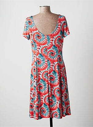 Robe mi-longue imprimé fantaisie manches longues bleu MULTIPLES femme