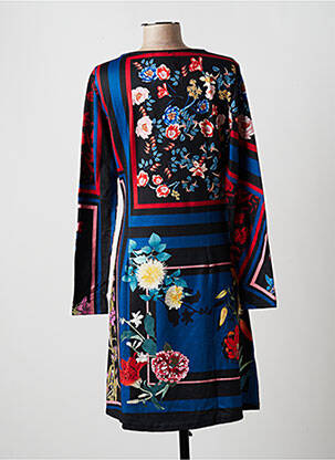 Robe mi-longue imprimé fleurs manches longues noir MULTIPLES femme