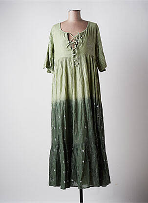 Robe longue vert MULTIPLES pour femme