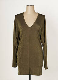 Robe mi-longue manches longues manches longues vert MULTIPLES femme