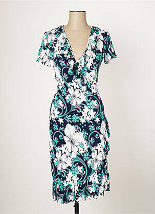 Robe mi-longue manches courtes manches courtes bleu MULTIPLES femme