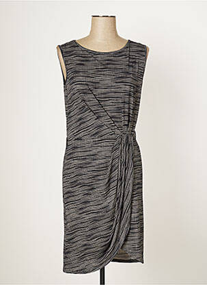 Robe mi-longue imprimé fantaisie sans manche noir MULTIPLES femme