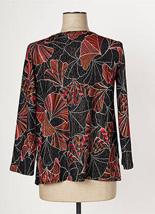 Top imprimé fantaisie manches longues noir MULTIPLES femme