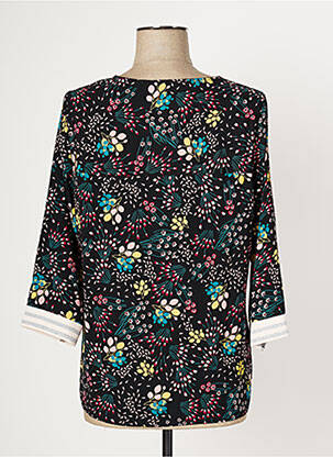 Blouse imprimé fleurs manches 3/4 noir MULTIPLES femme