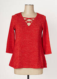 Pull tissage chiné manches 3/4 orange MULTIPLES femme