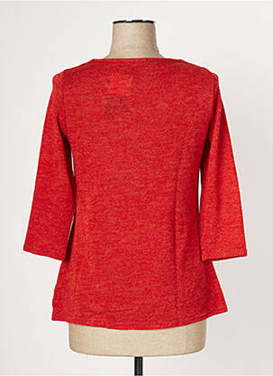 Pull tissage chiné manches 3/4 orange MULTIPLES femme