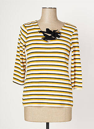 Top tissage jersey manches 3/4 jaune MULTIPLES femme
