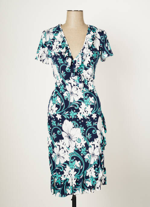 Robe mi-longue manches courtes manches courtes bleu MULTIPLES femme