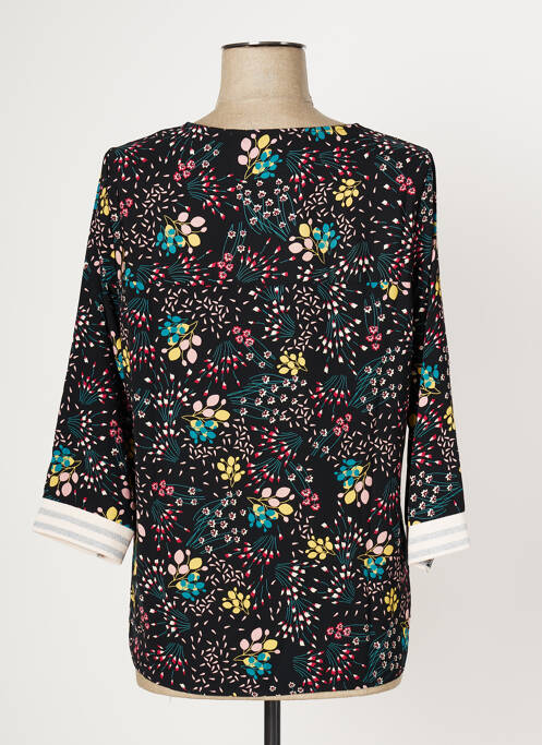 Blouse imprimé fleurs manches 3/4 noir MULTIPLES femme