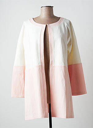 Veste casual col rond blanc MULTI TEX femme